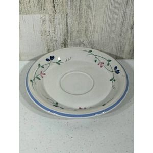 Allegro Stoneware Hearthside Floral‎ Blue Pattern Saucer